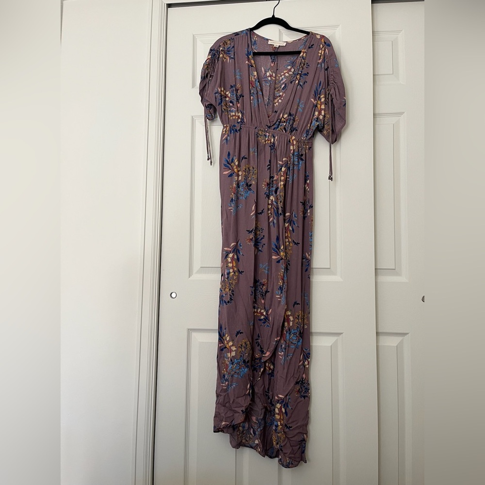 Lovestitch Floral Mauve Maxi Dress